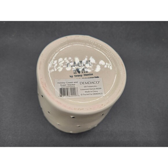 Demdaco Heartful Home Holiday Cream And Sugar Stacker New - Picture 6 of 15